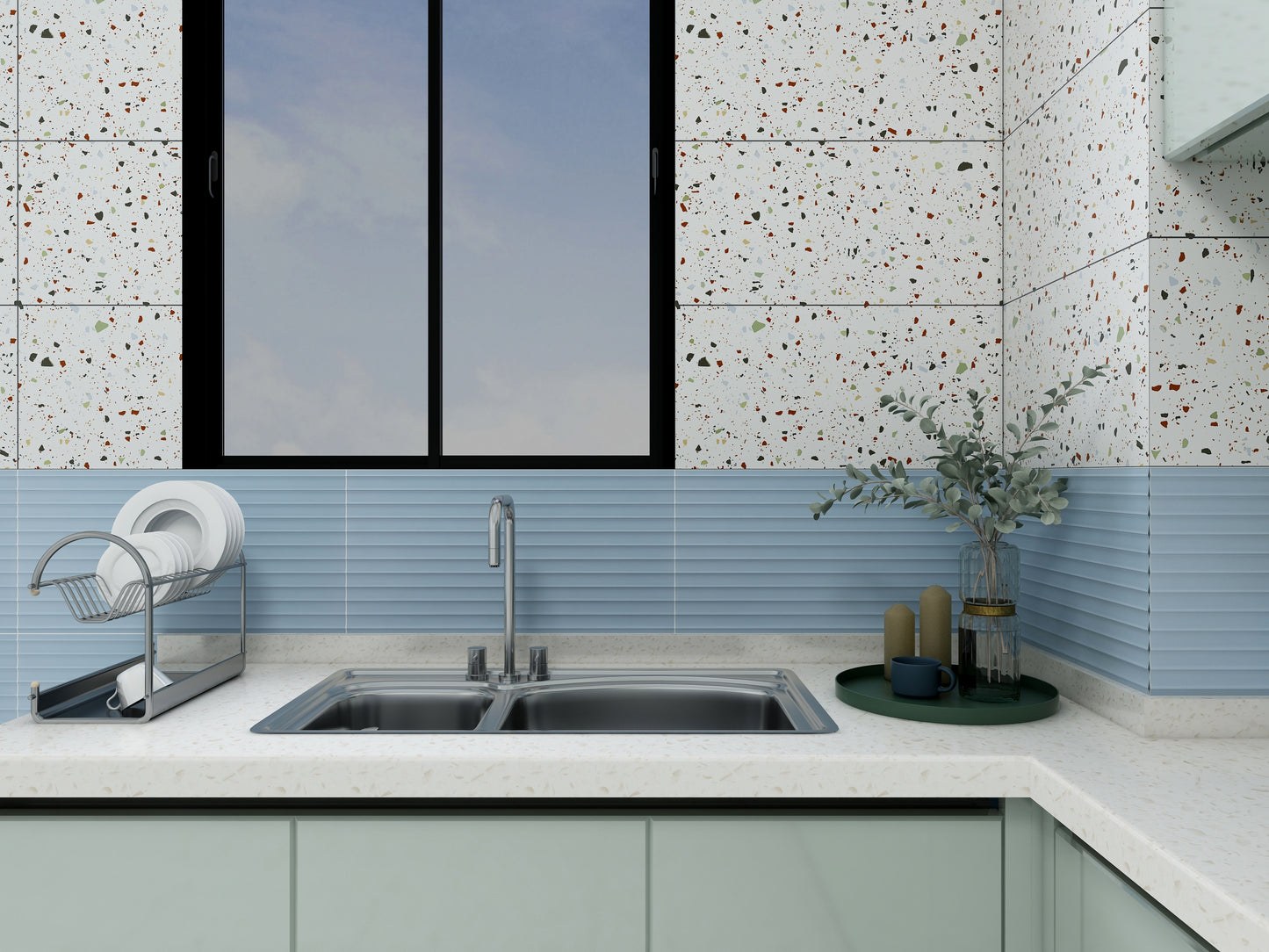 600x600mm Matte Antique Terrazzo Tiles SM6906